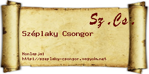 Széplaky Csongor névjegykártya